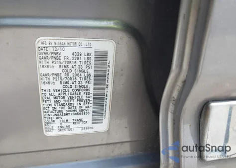 2011 Nissan Rogue S from USA, damaged, VIN JN8AS5MT7BW564930